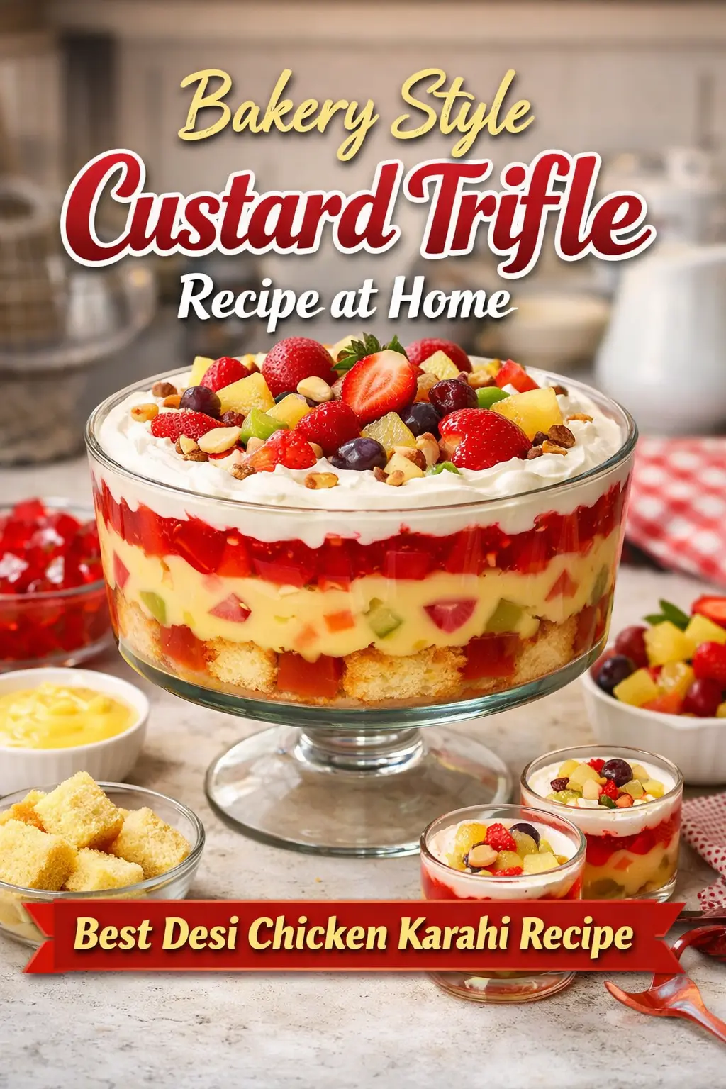 Bakery Style Custard Trifle Recipe at Home