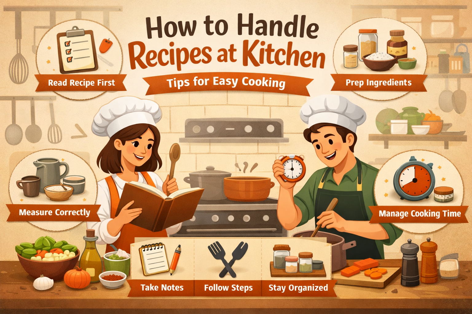 how to handle recipes at kitchen