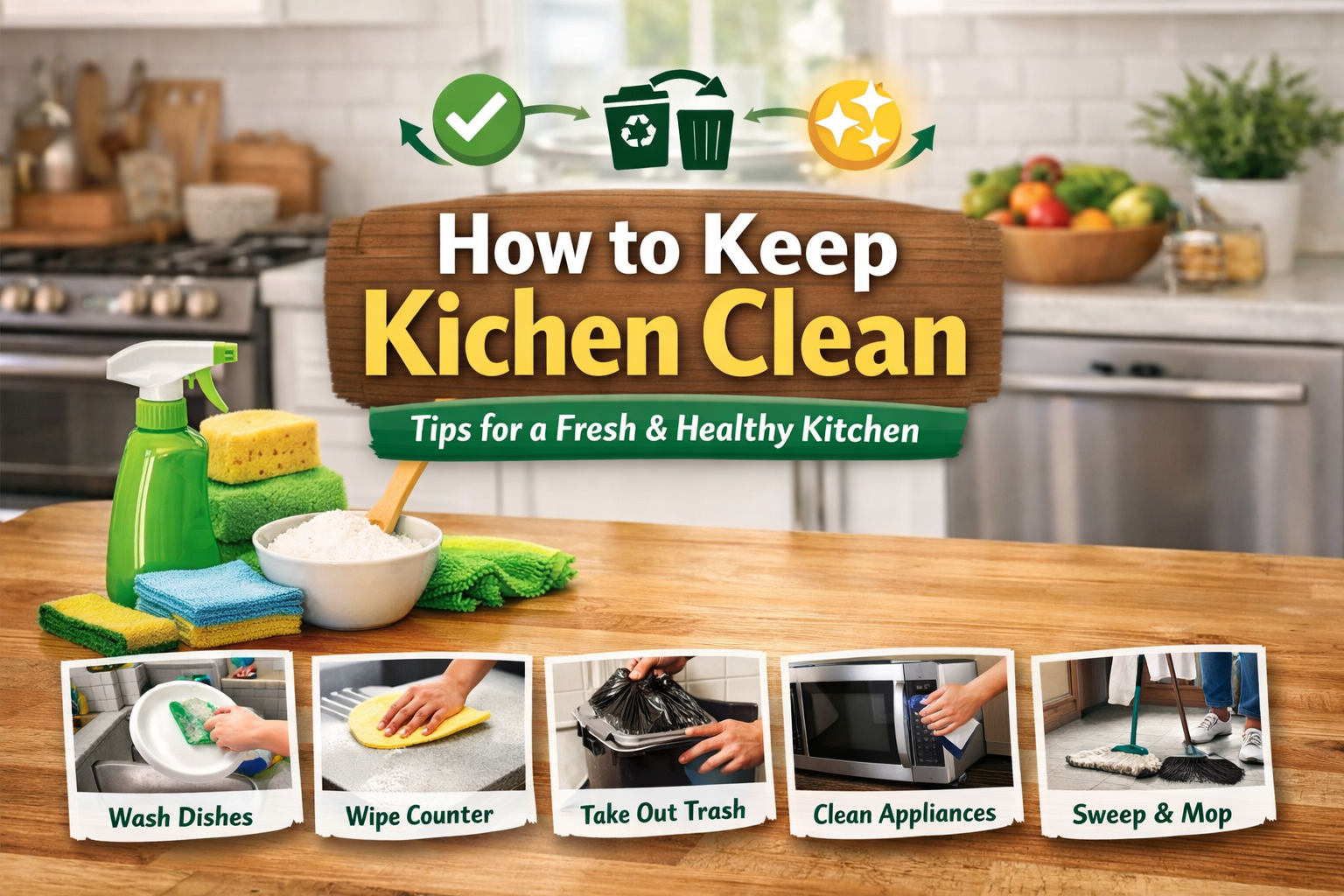 how to keep kichen clean