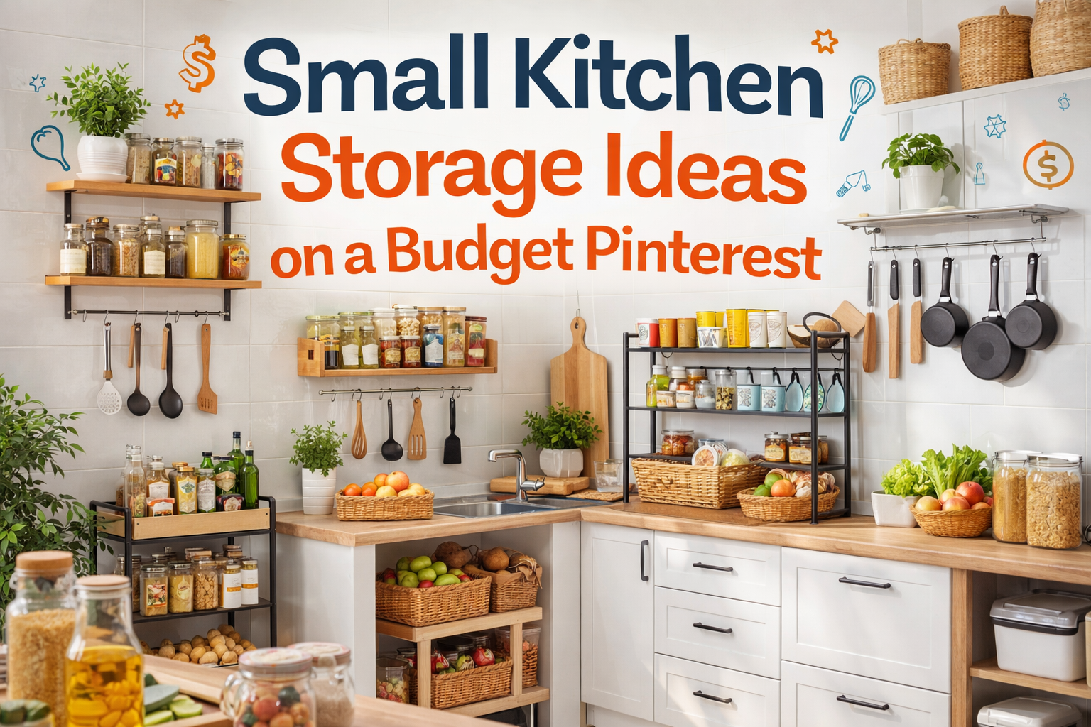 Small Kitchen Storage Ideas on a Budget Pinterest